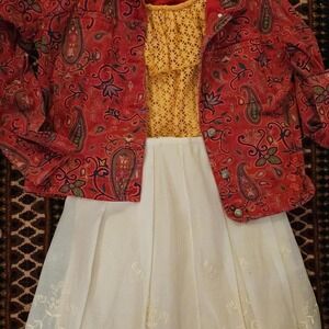 Ann Taylor silk blend Y2K FairyCore Skirt SZ 2-4, Boho, embroidery, new/tags